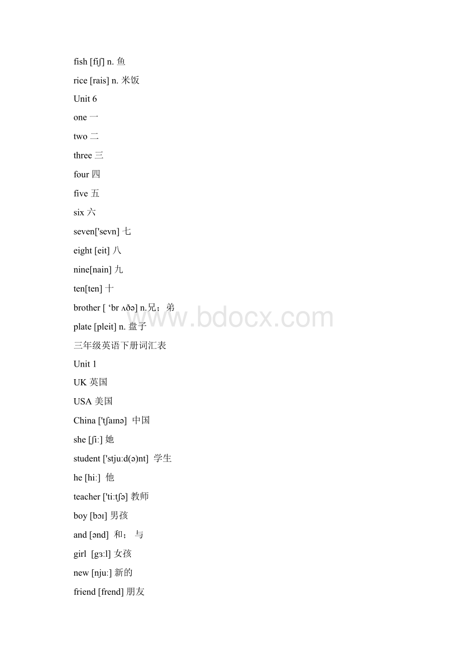 新版pep小学英语36年级单词表5387.docx_第3页