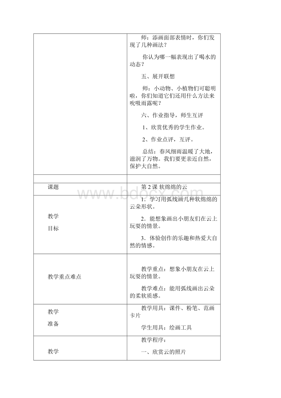 新湘教版一年级美术下册教案.docx_第3页