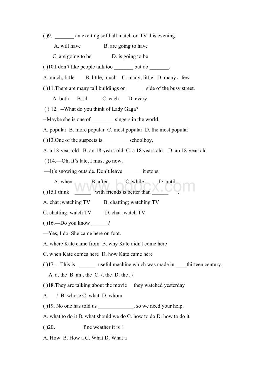 九年级中考英语模拟试题三Word文档下载推荐.docx_第2页