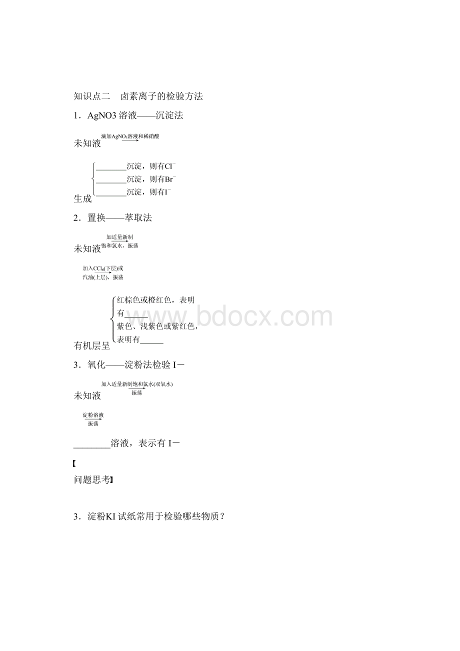 届高考化学一轮复习富集在海水中的元素卤素学案2Word格式文档下载.docx_第3页