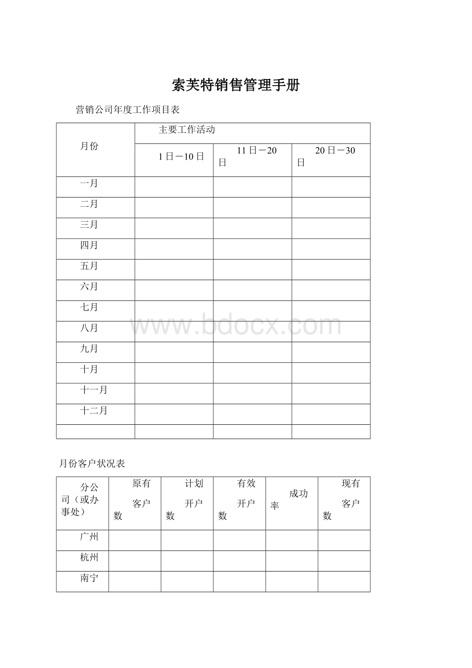 索芙特销售管理手册.docx