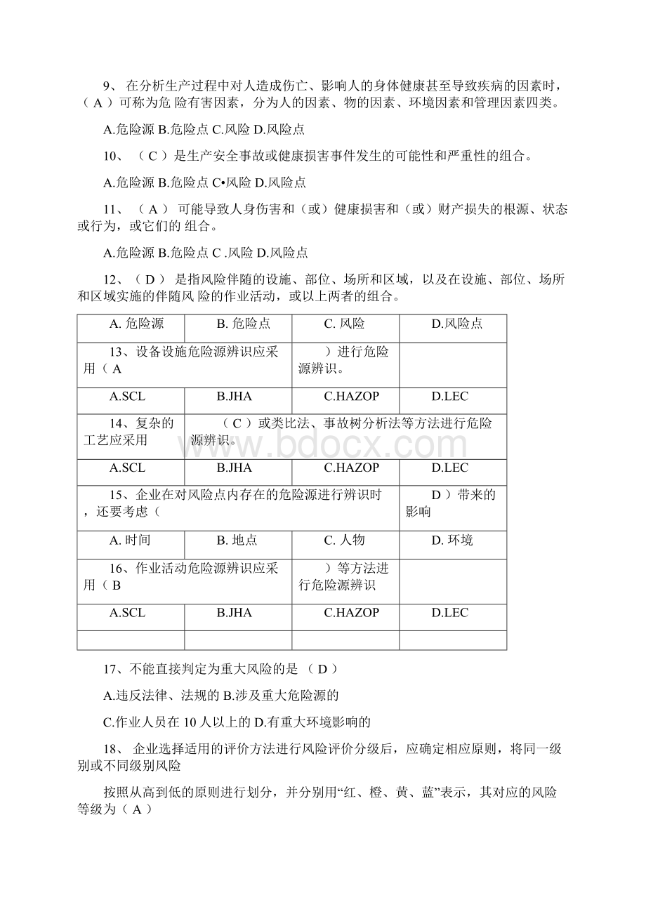 1双重预防体系宣贯试题库.docx_第2页