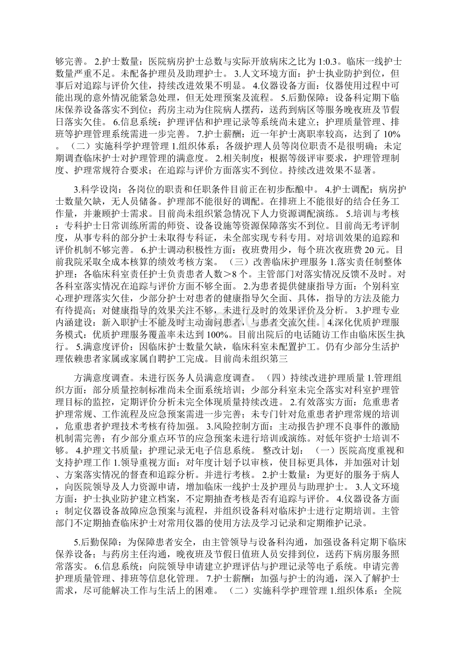 医院优质护理服务自评报告.docx_第2页