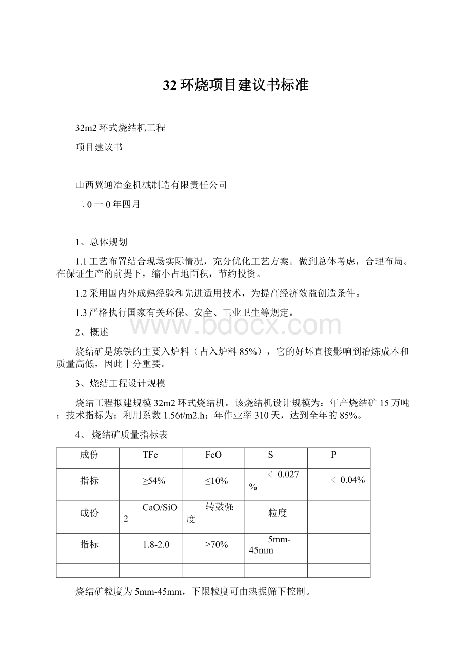 32环烧项目建议书标准Word文档格式.docx