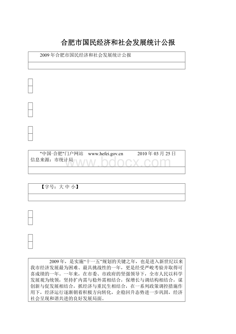 合肥市国民经济和社会发展统计公报.docx_第1页