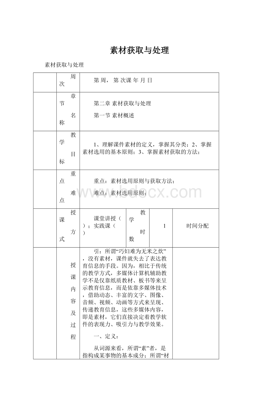 素材获取与处理Word下载.docx