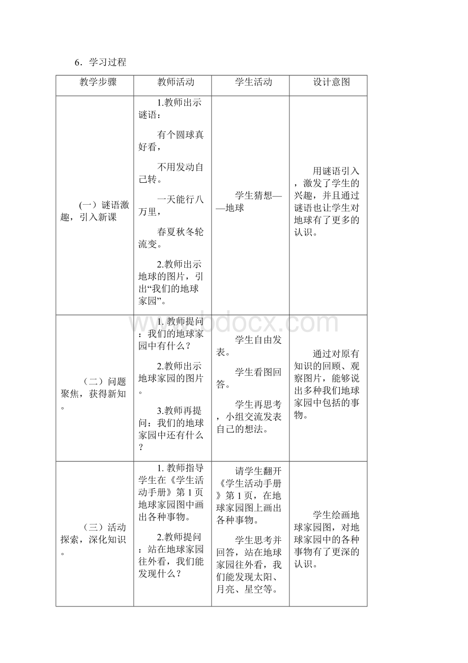 最新教科版小学科学二年级上册11《地球家园中有什么》教案教学设计Word文档下载推荐.docx_第2页