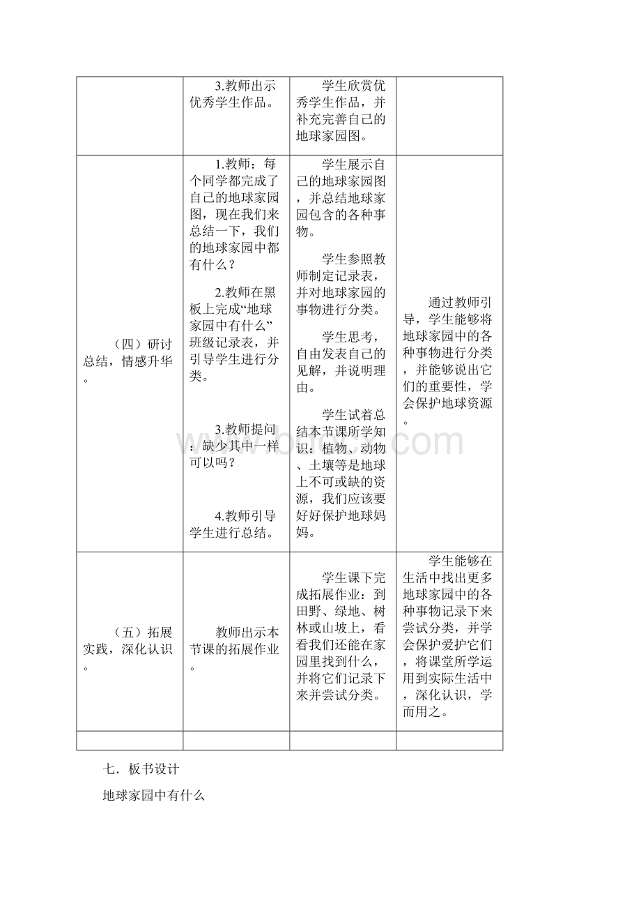 最新教科版小学科学二年级上册11《地球家园中有什么》教案教学设计Word文档下载推荐.docx_第3页