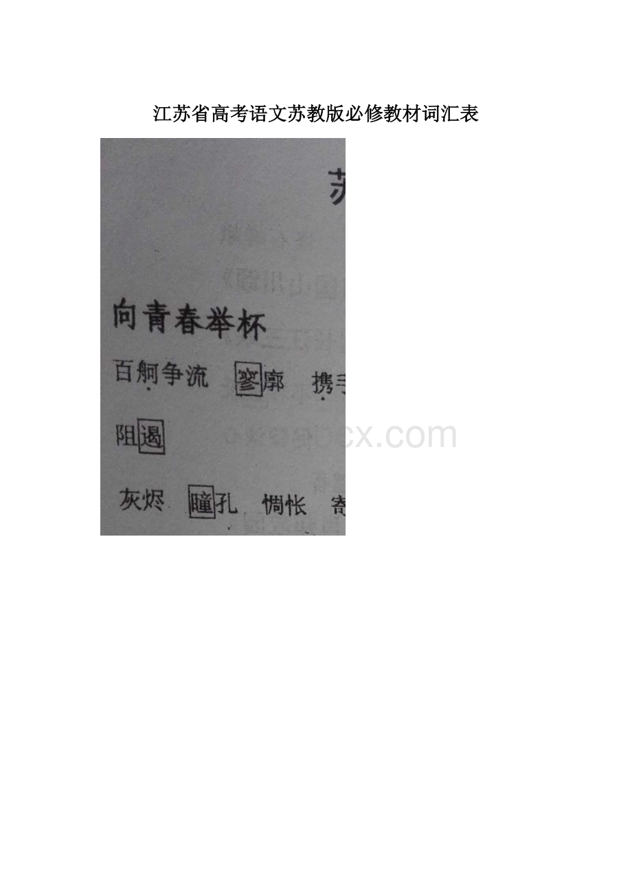 江苏省高考语文苏教版必修教材词汇表文档格式.docx_第1页