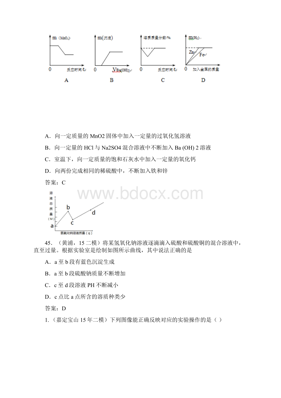 上海初三化学中考专题图像问题.docx_第2页