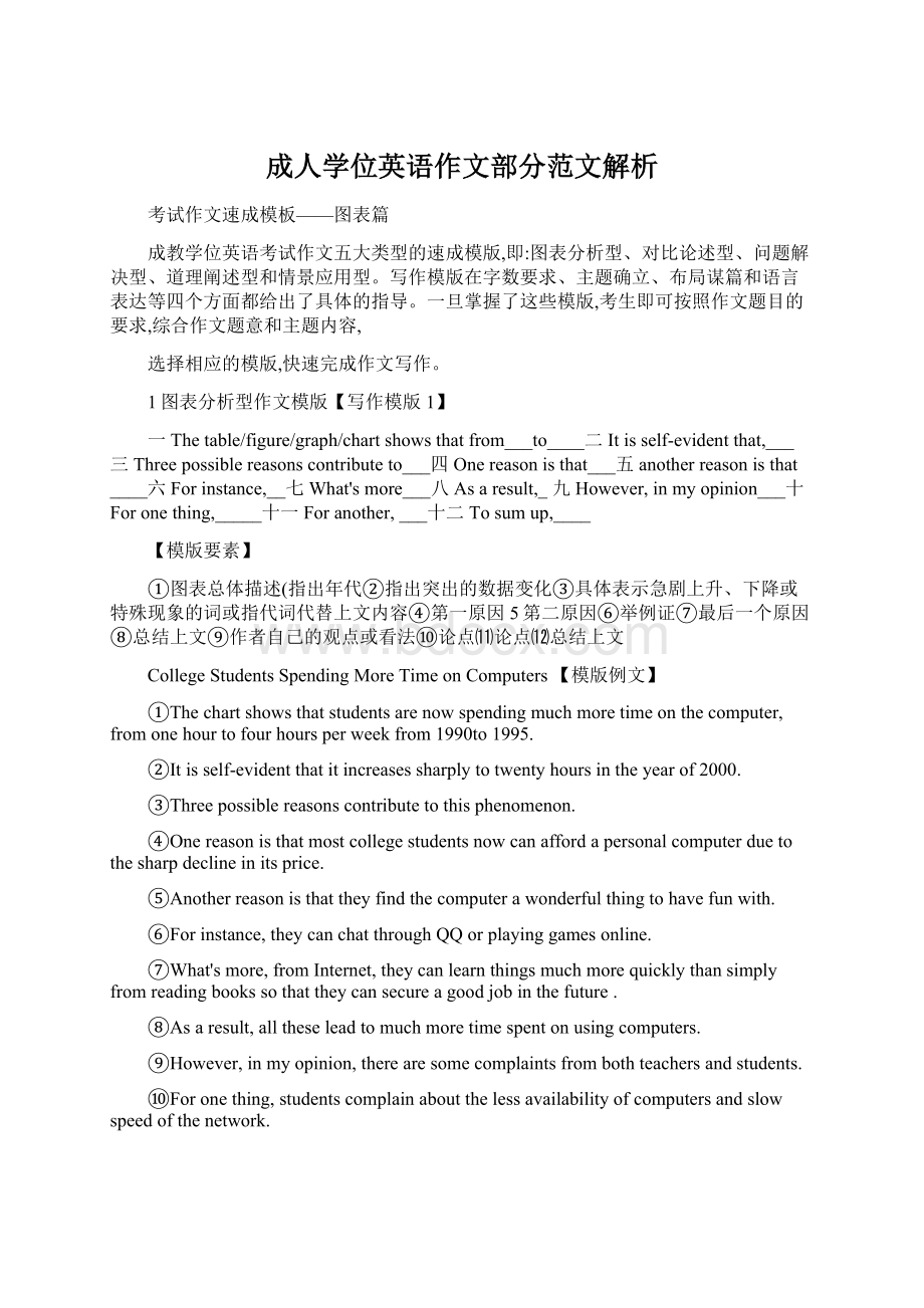 成人学位英语作文部分范文解析Word下载.docx