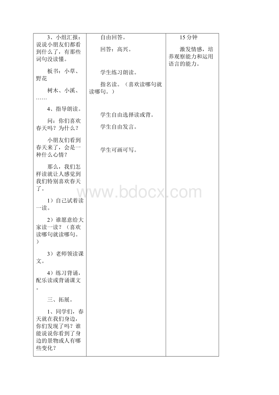 小学语文第四册全册表格式教案Word格式.docx_第3页