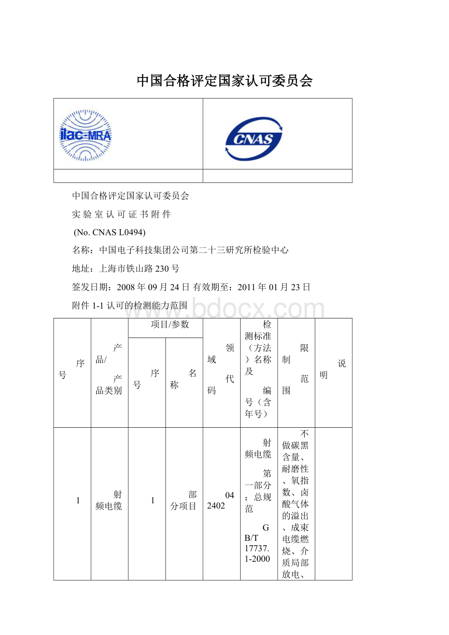 中国合格评定国家认可委员会Word文档格式.docx_第1页