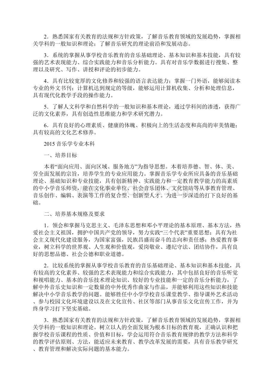 音乐系各专业培养目标及培养规格Word文档格式.docx_第2页