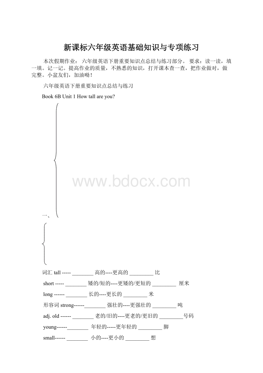 新课标六年级英语基础知识与专项练习.docx_第1页