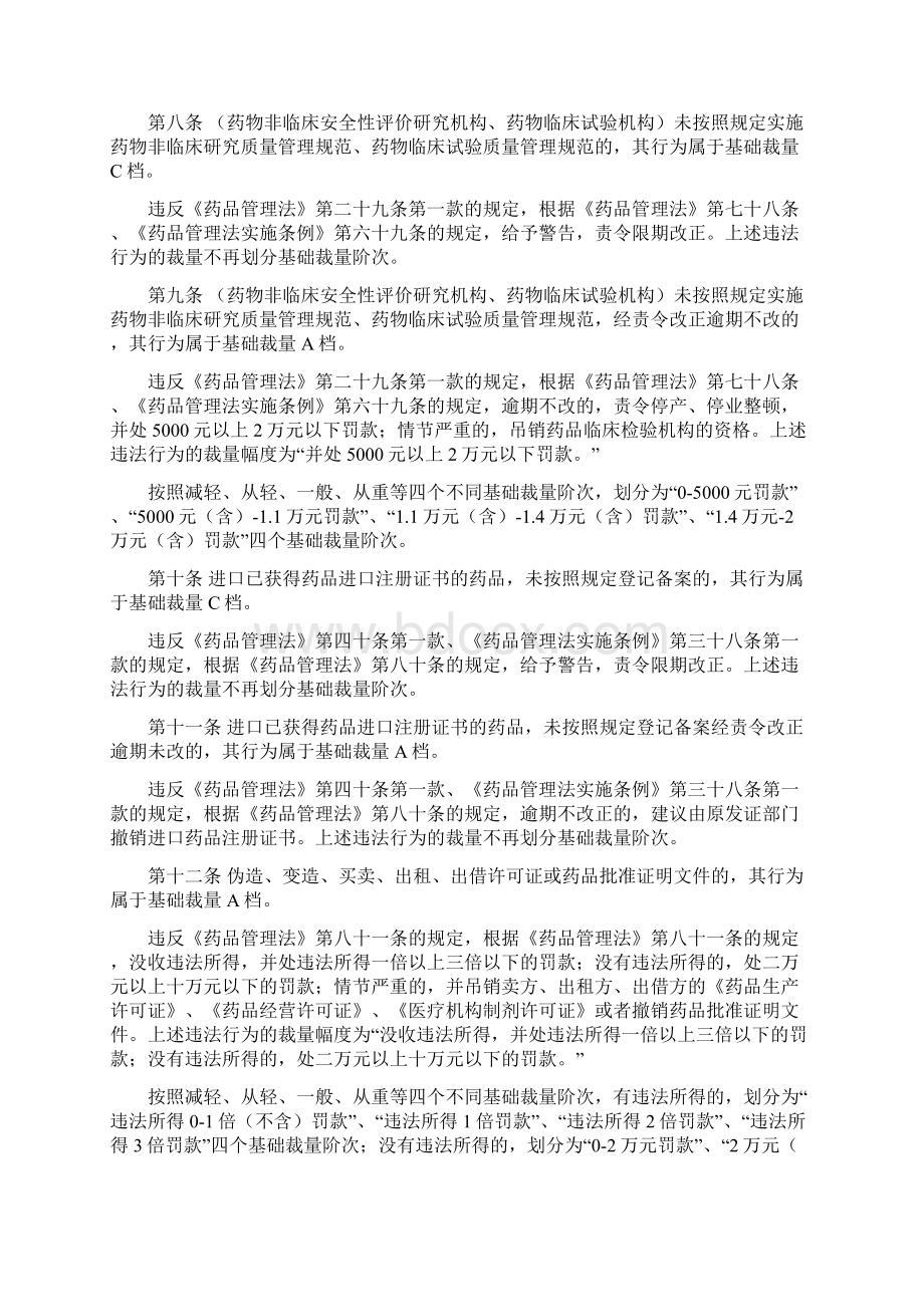 北京药品行政处罚裁量基准.docx_第2页