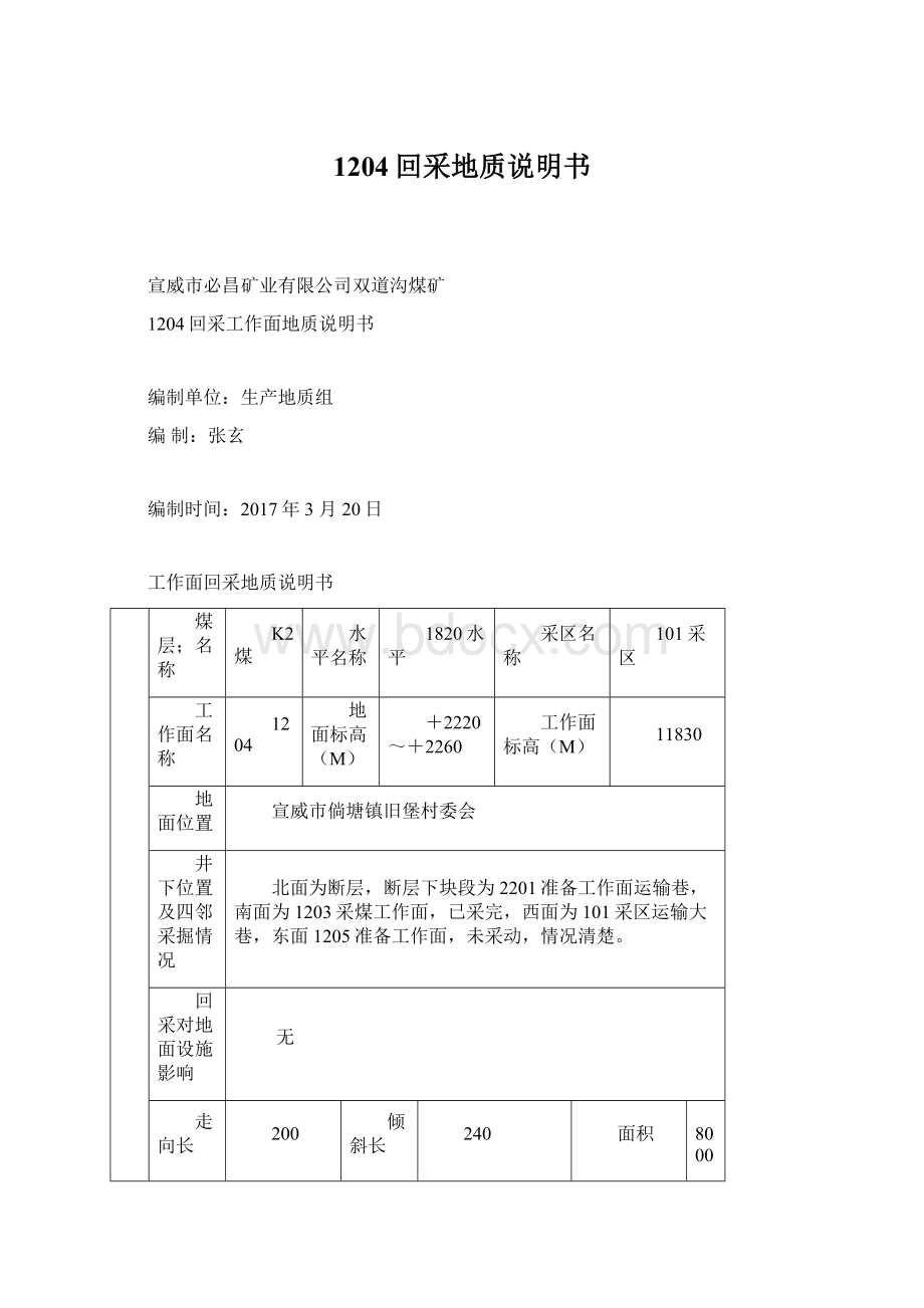 1204回采地质说明书.docx_第1页