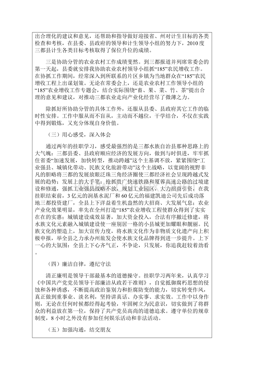 挂职参考资料干部总结鉴定表00001文档格式.docx_第3页