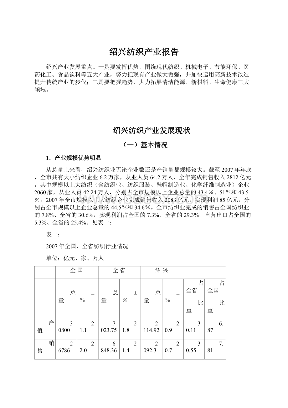 绍兴纺织产业报告.docx_第1页