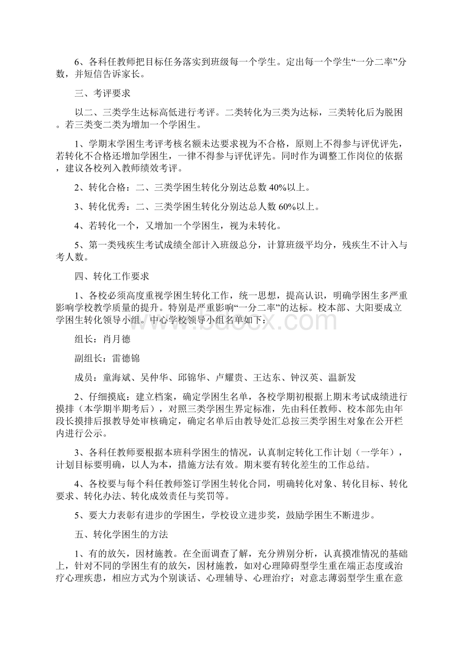 东留中心学校学困生转化实施方案 2Word下载.docx_第2页