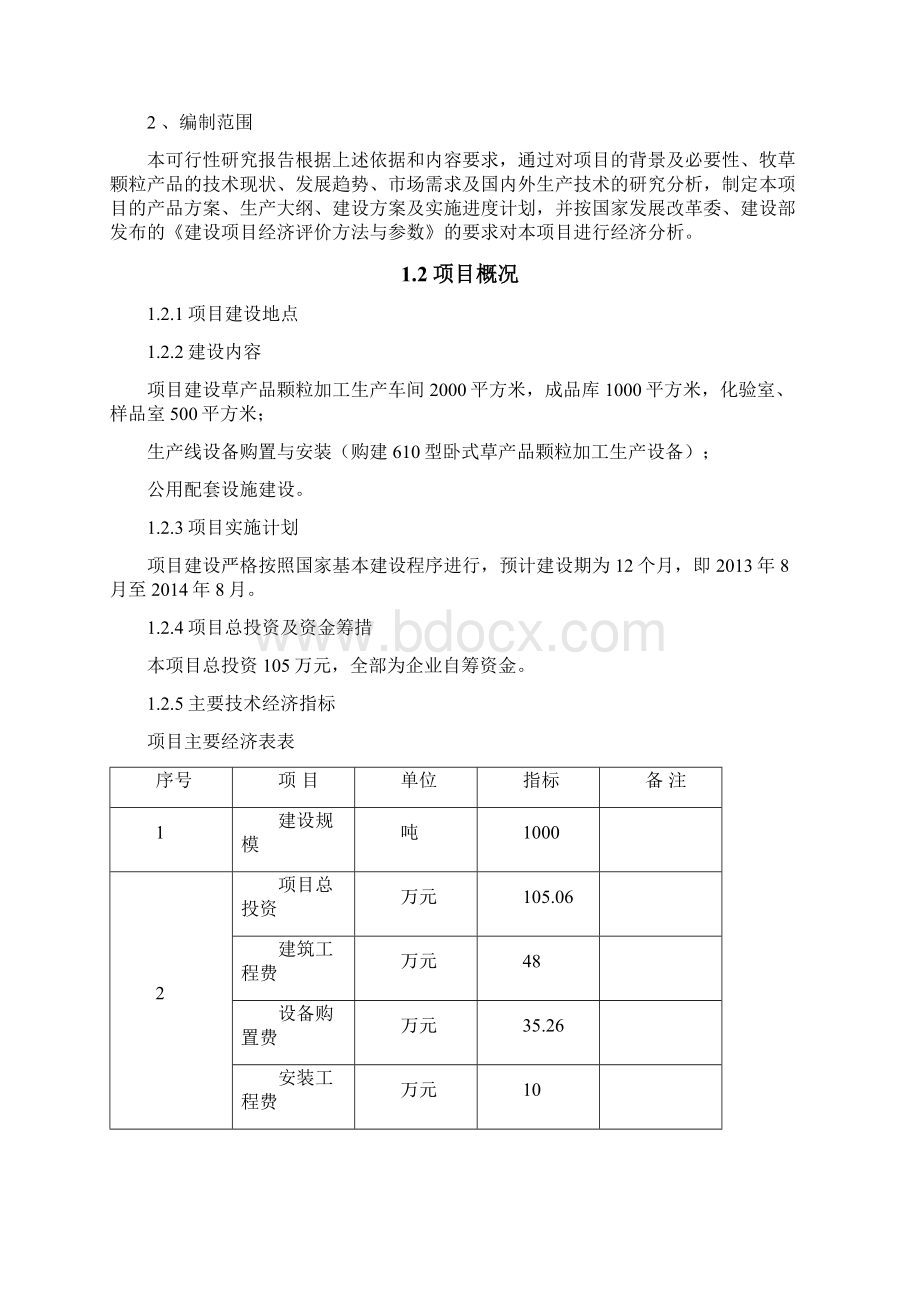 草产品颗粒加工生产新建项目可行性研究报告Word文档下载推荐.docx_第2页