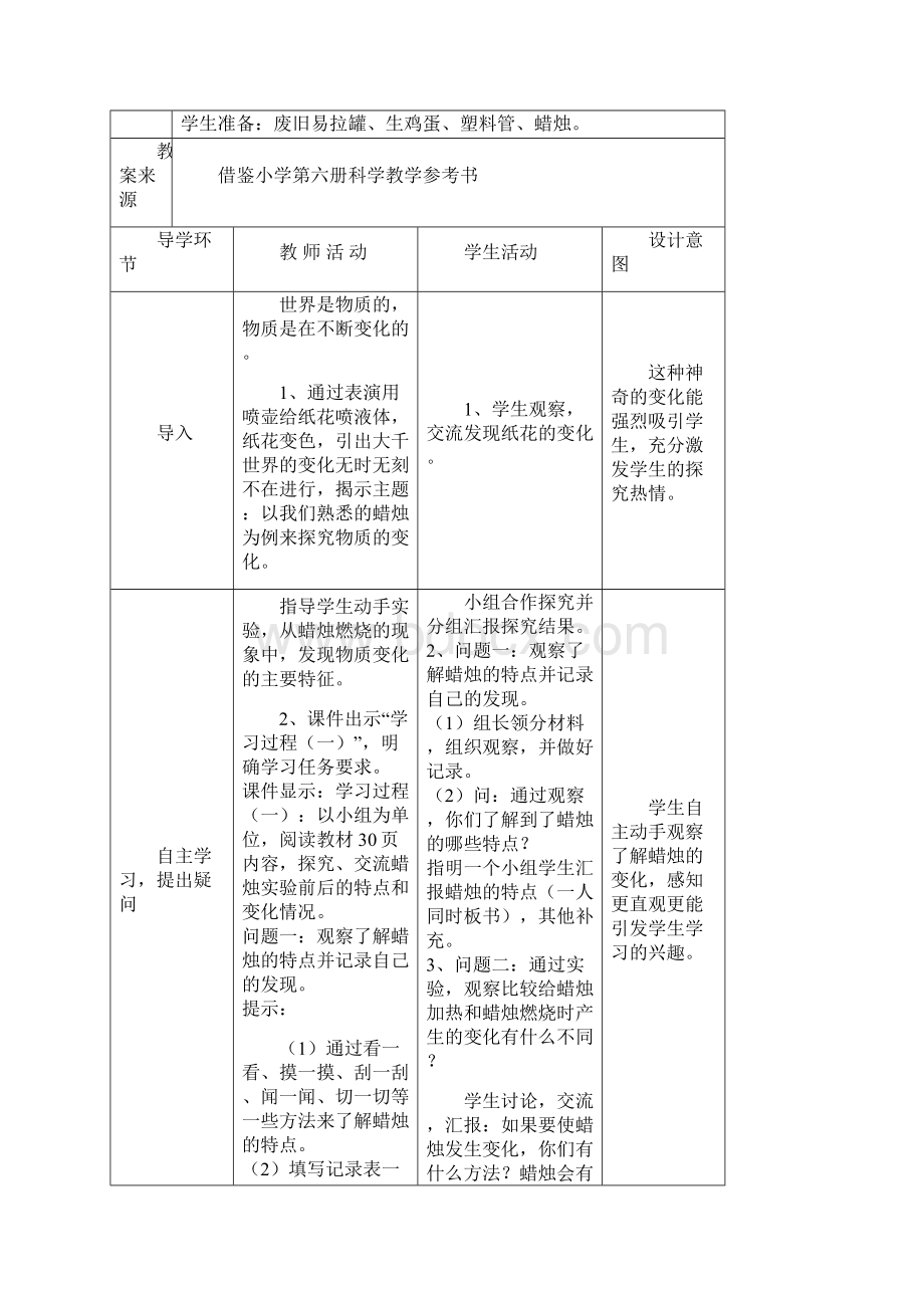 六年级上册科学教案第三单元物质在变化苏教版.docx_第2页