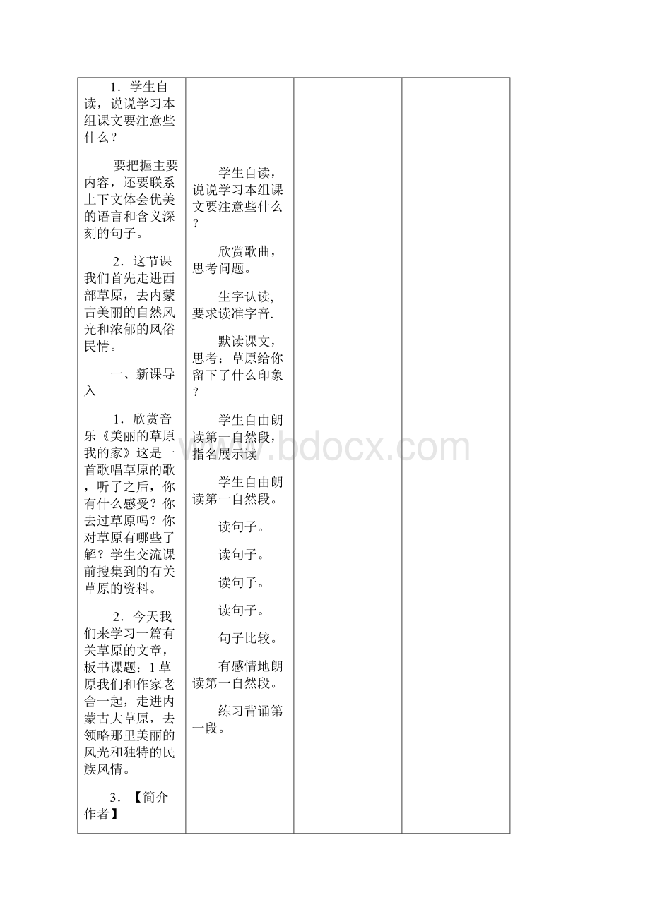 强烈推荐人教版小学五年级语文下册教案表格式.docx_第2页