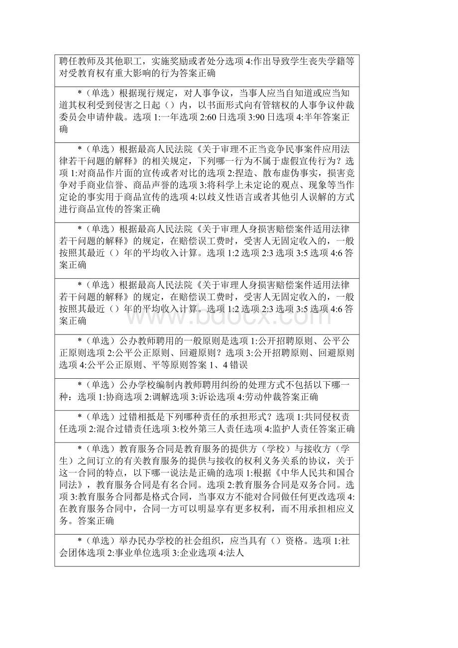 江苏省中小学教师网上法律知识竞赛试题汇编有参考答案.docx_第3页
