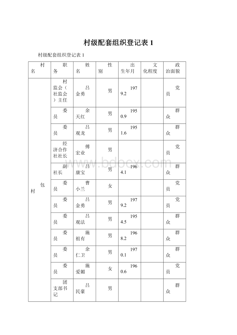 村级配套组织登记表1.docx_第1页