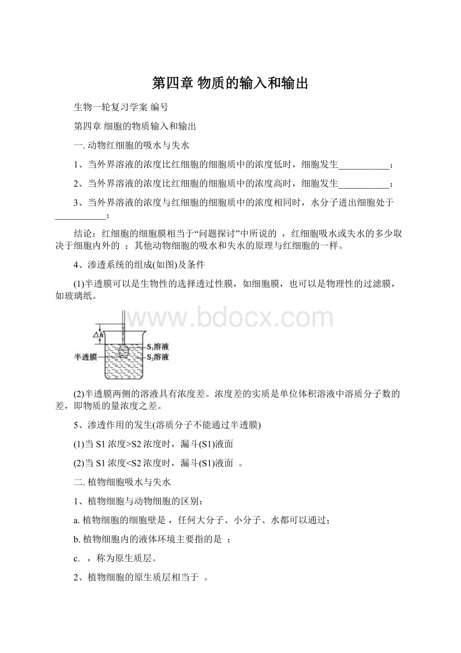 第四章 物质的输入和输出.docx