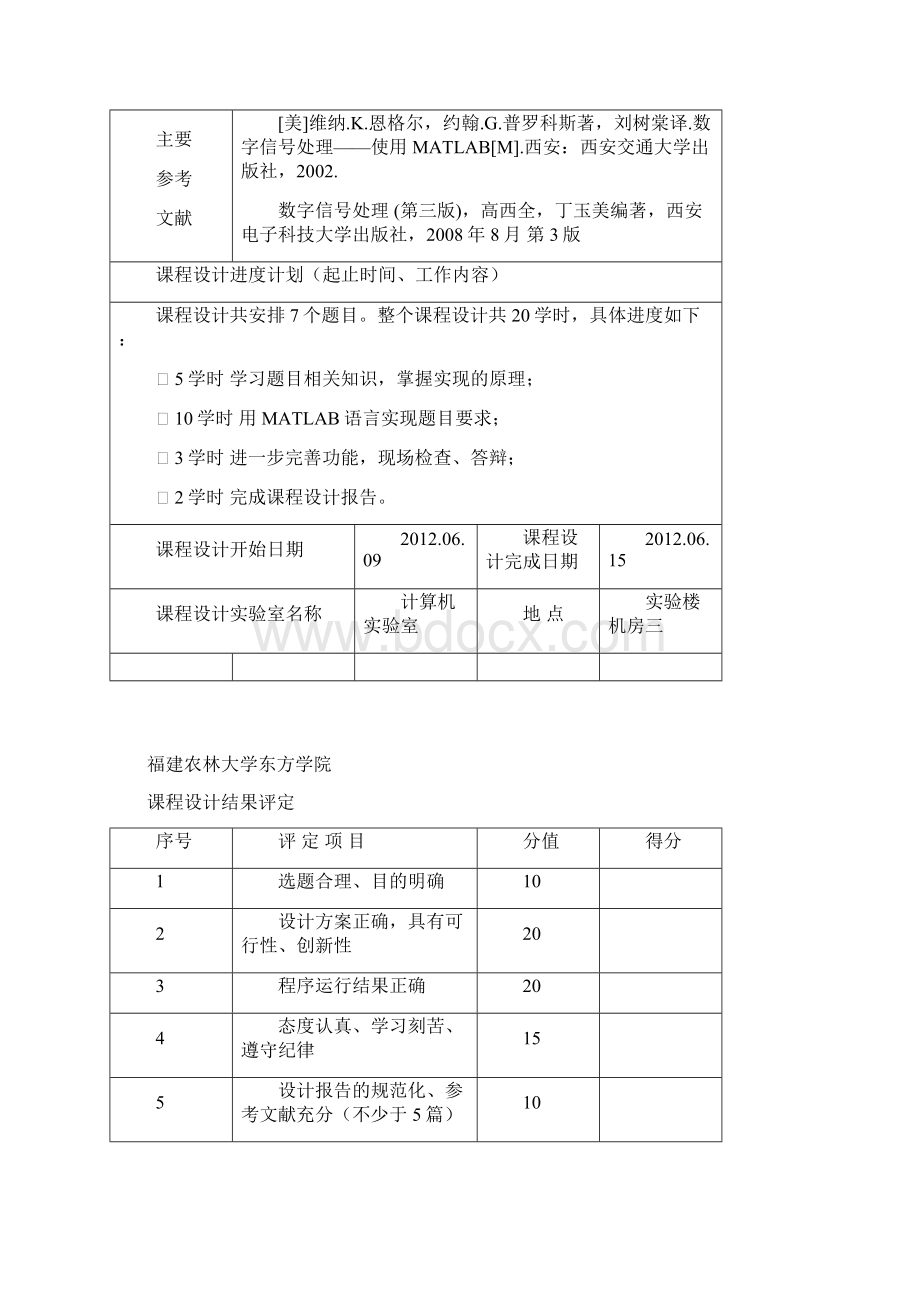 数字信号处理课程设计报告样本.docx_第2页