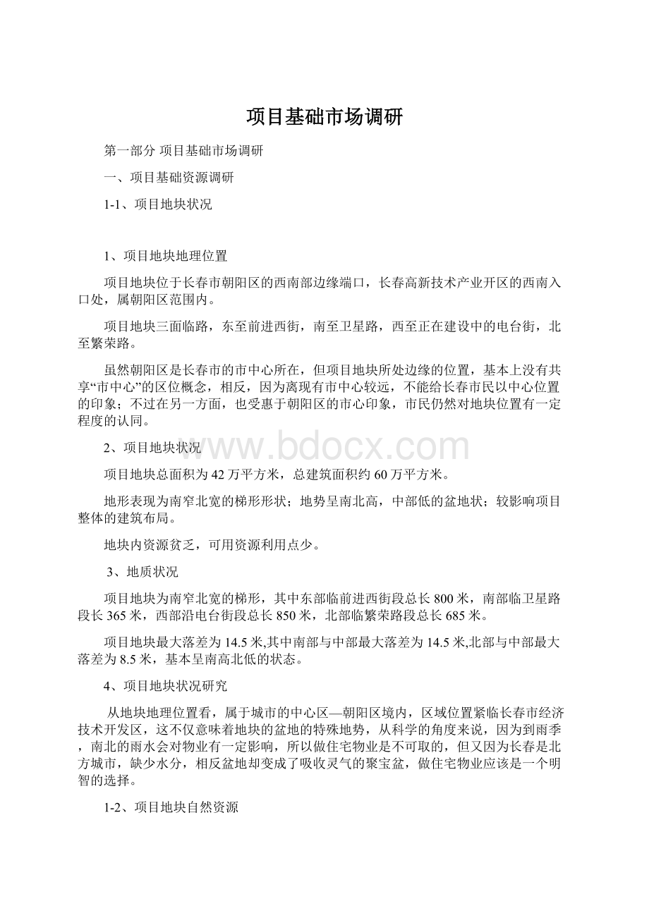 项目基础市场调研Word文件下载.docx