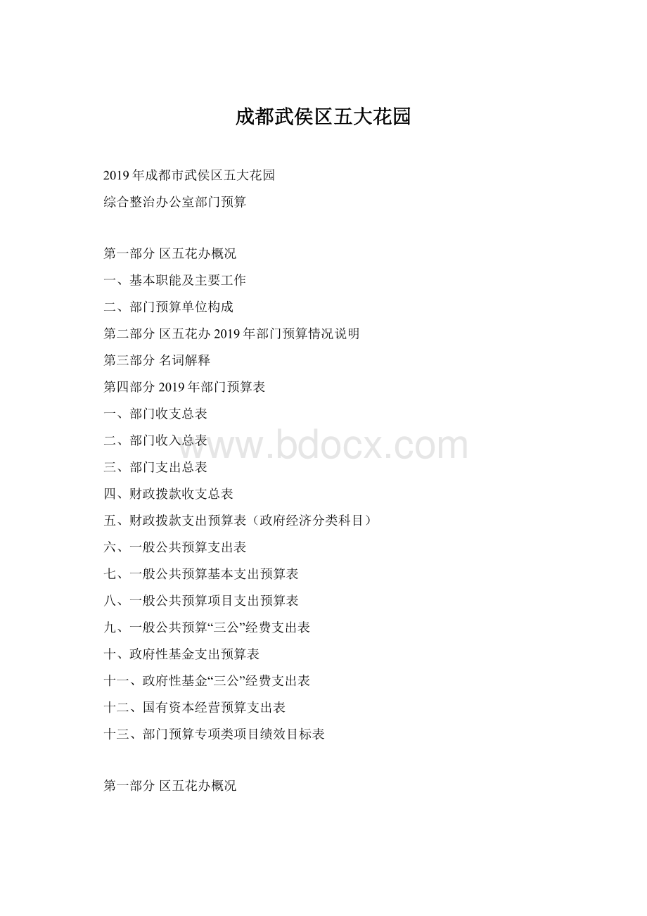 成都武侯区五大花园Word格式.docx