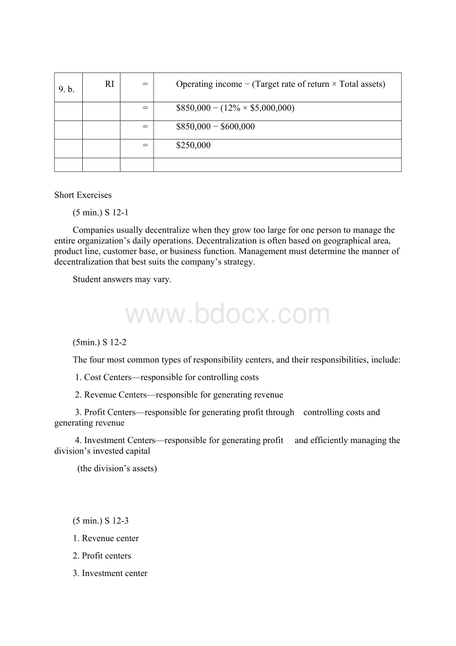 管理会计Ch12Performance Evaluation and the Balanced Scorecard.docx_第2页