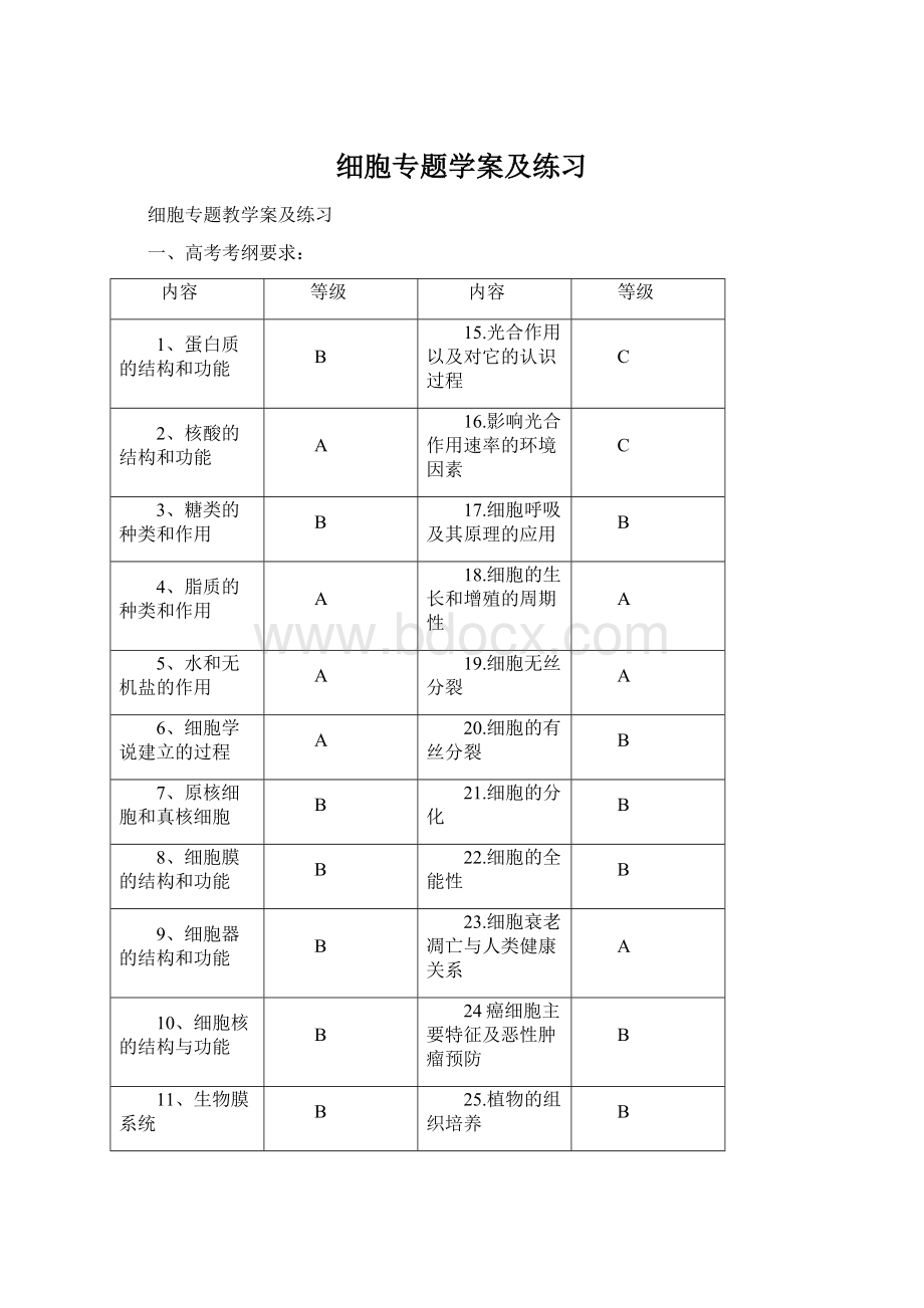 细胞专题学案及练习.docx_第1页