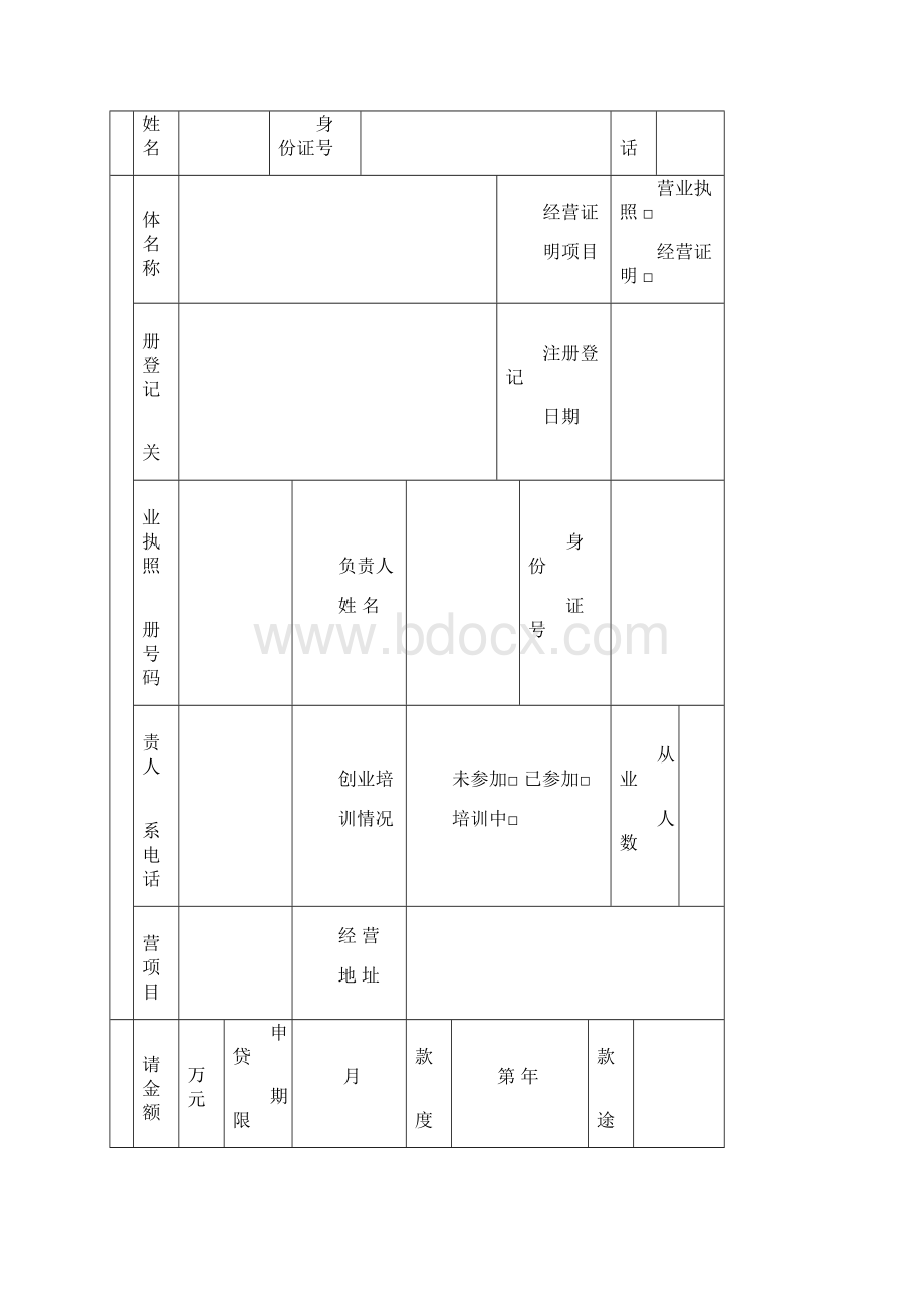 西峡创业担保贷款申请表个人创业.docx_第2页