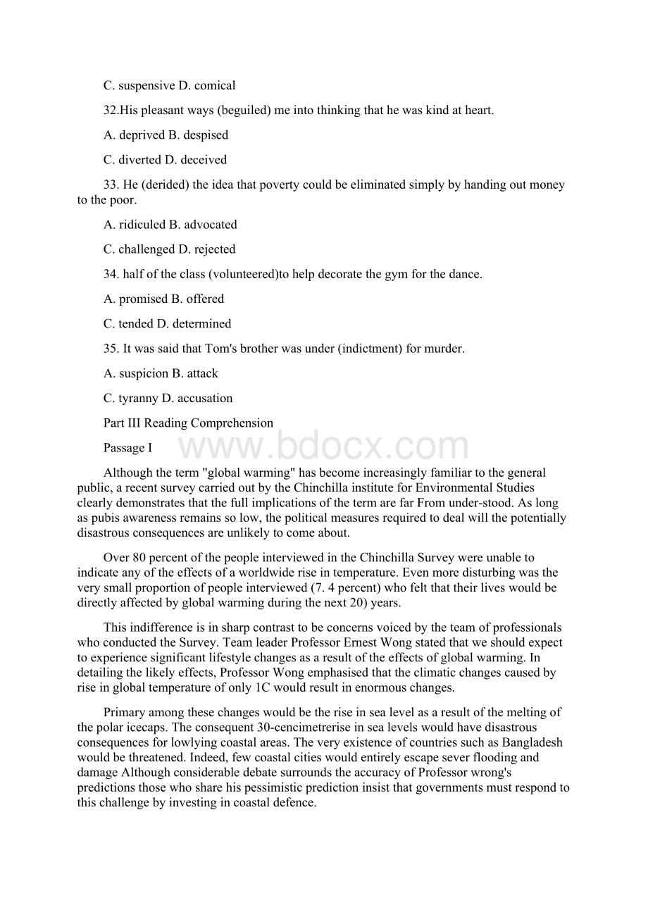 资格考试最新整理同等学历人员申请硕士学位英语水平模拟试题.docx_第3页