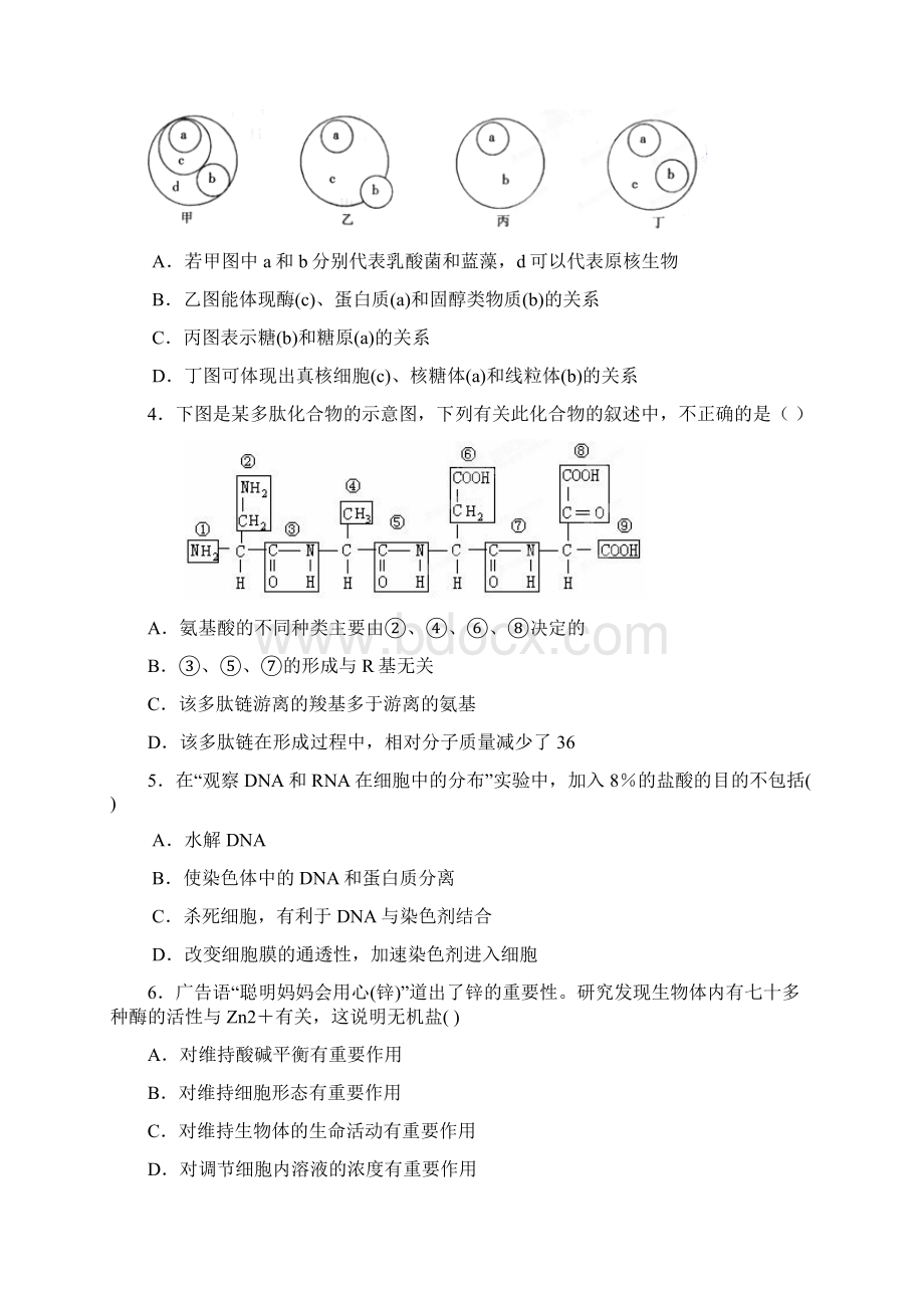 广东省湛江一中学年高一上学期期中理综试题.docx_第2页