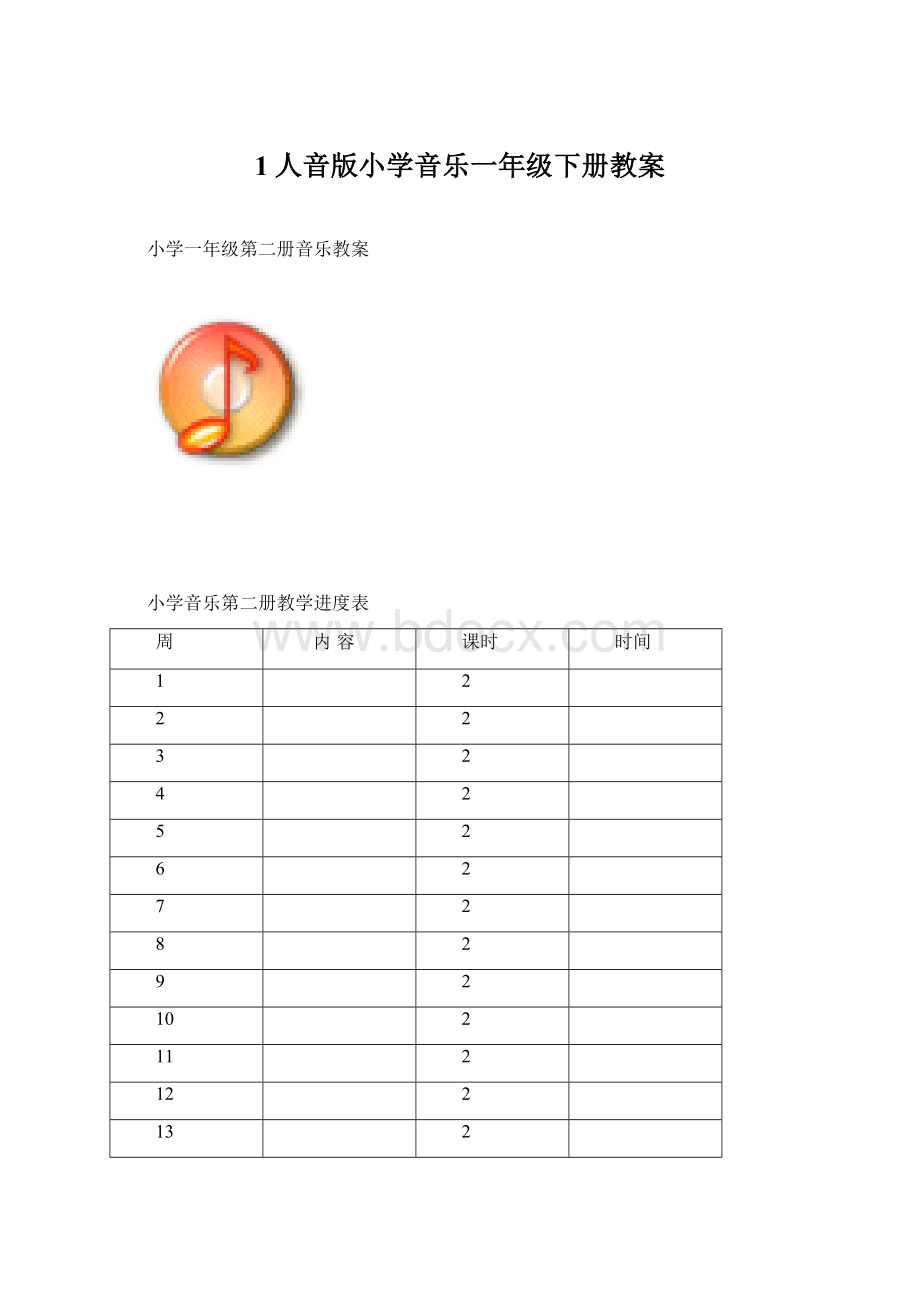 1人音版小学音乐一年级下册教案Word格式.docx_第1页