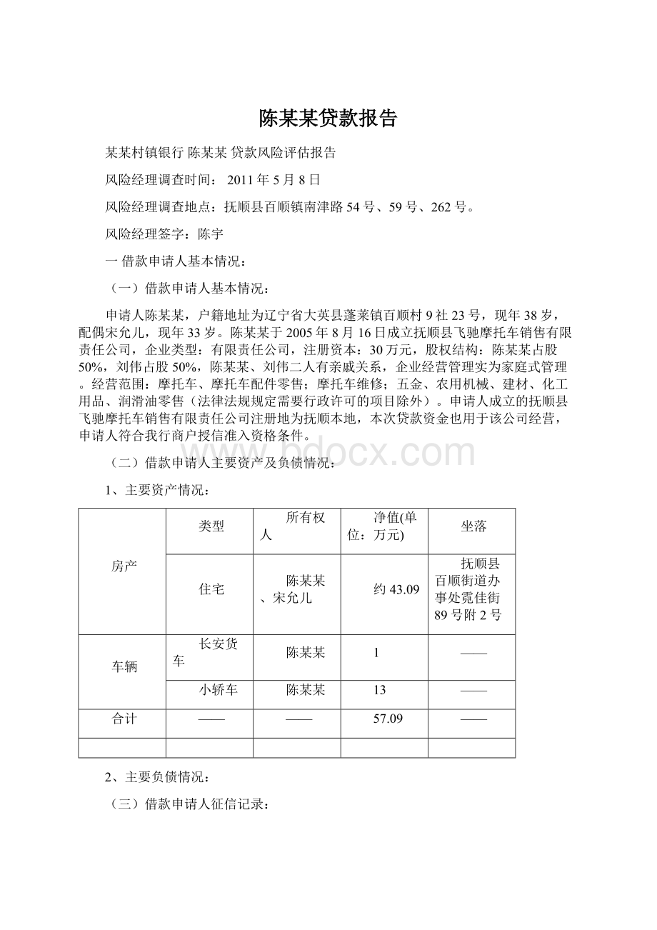 陈某某贷款报告Word格式文档下载.docx_第1页