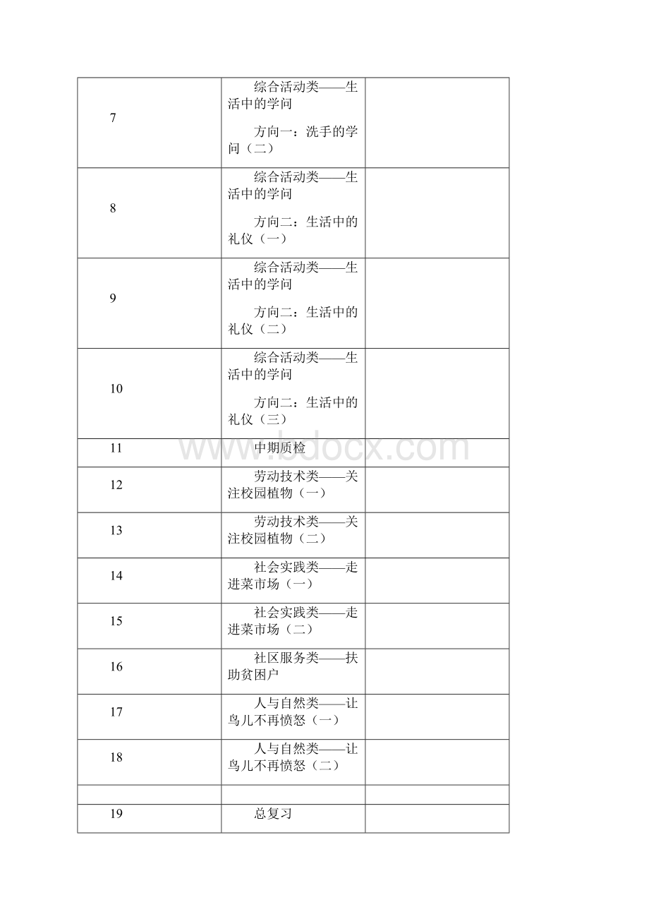 三秦版三年级上册综合实践活动全册教案Word文档格式.docx_第3页