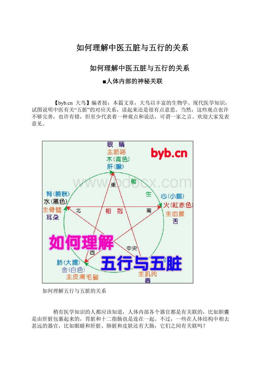 如何理解中医五脏与五行的关系.docx_第1页