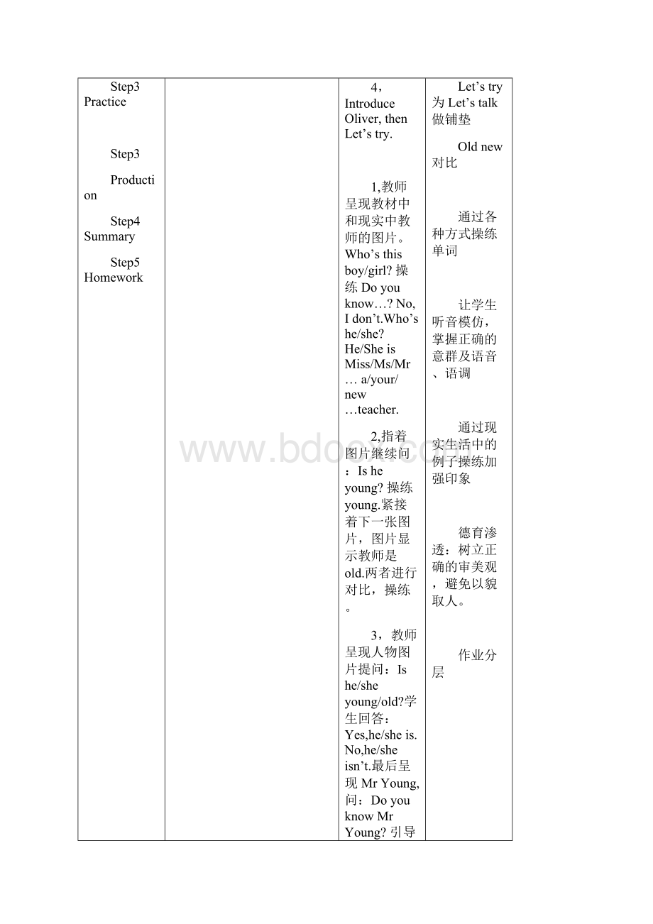 PEP小学英语五年级上册全册教案表格式 共86页.docx_第3页