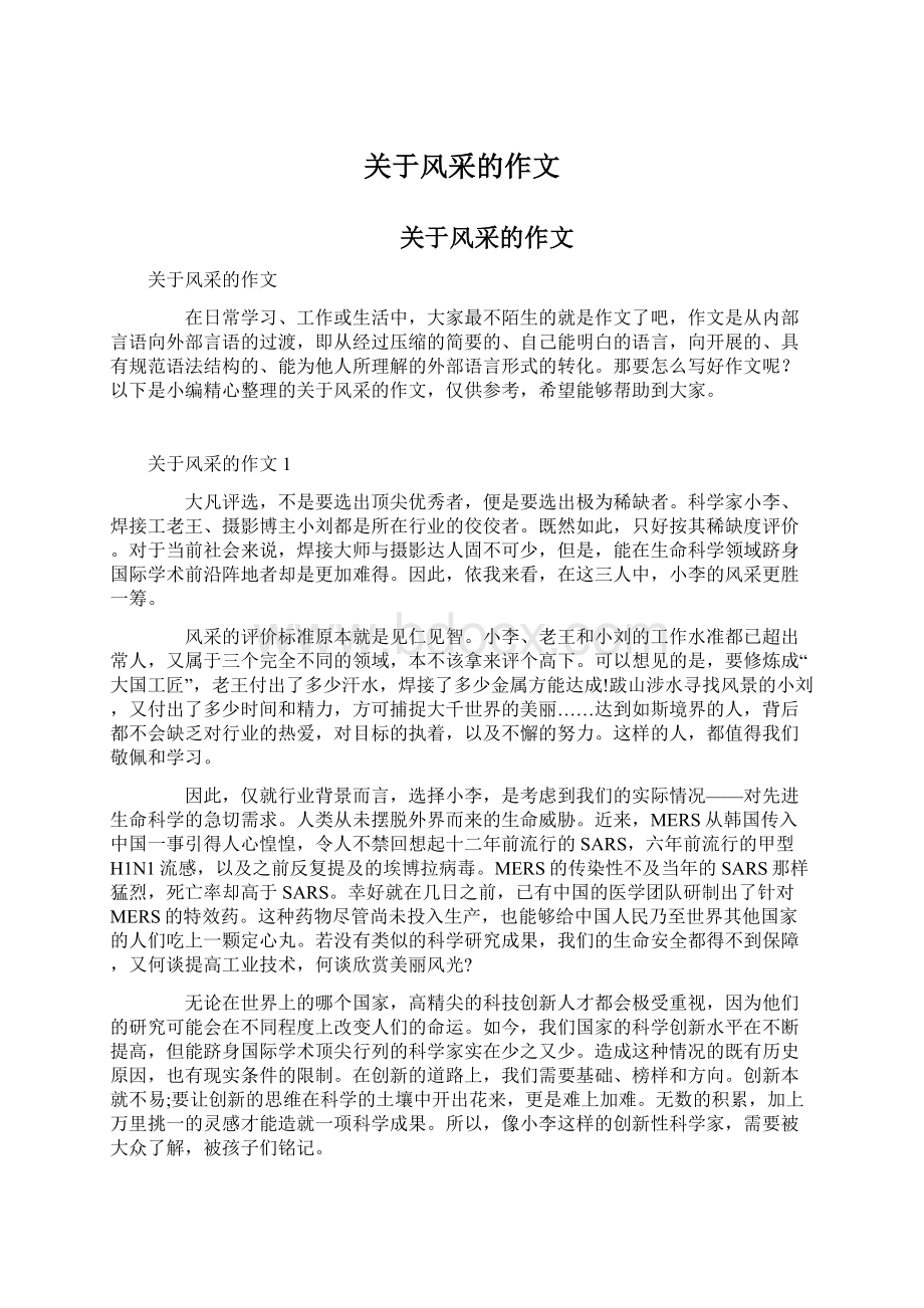 关于风采的作文Word文件下载.docx