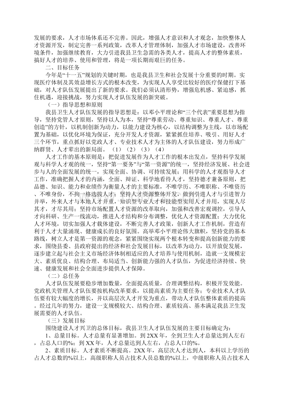 卫生人才发展规划.docx_第2页