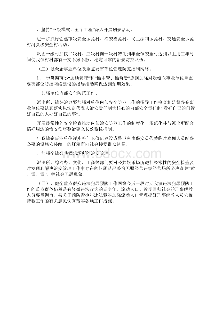 xx年镇社会治安防控体系建设实施方案Word文档下载推荐.docx_第3页