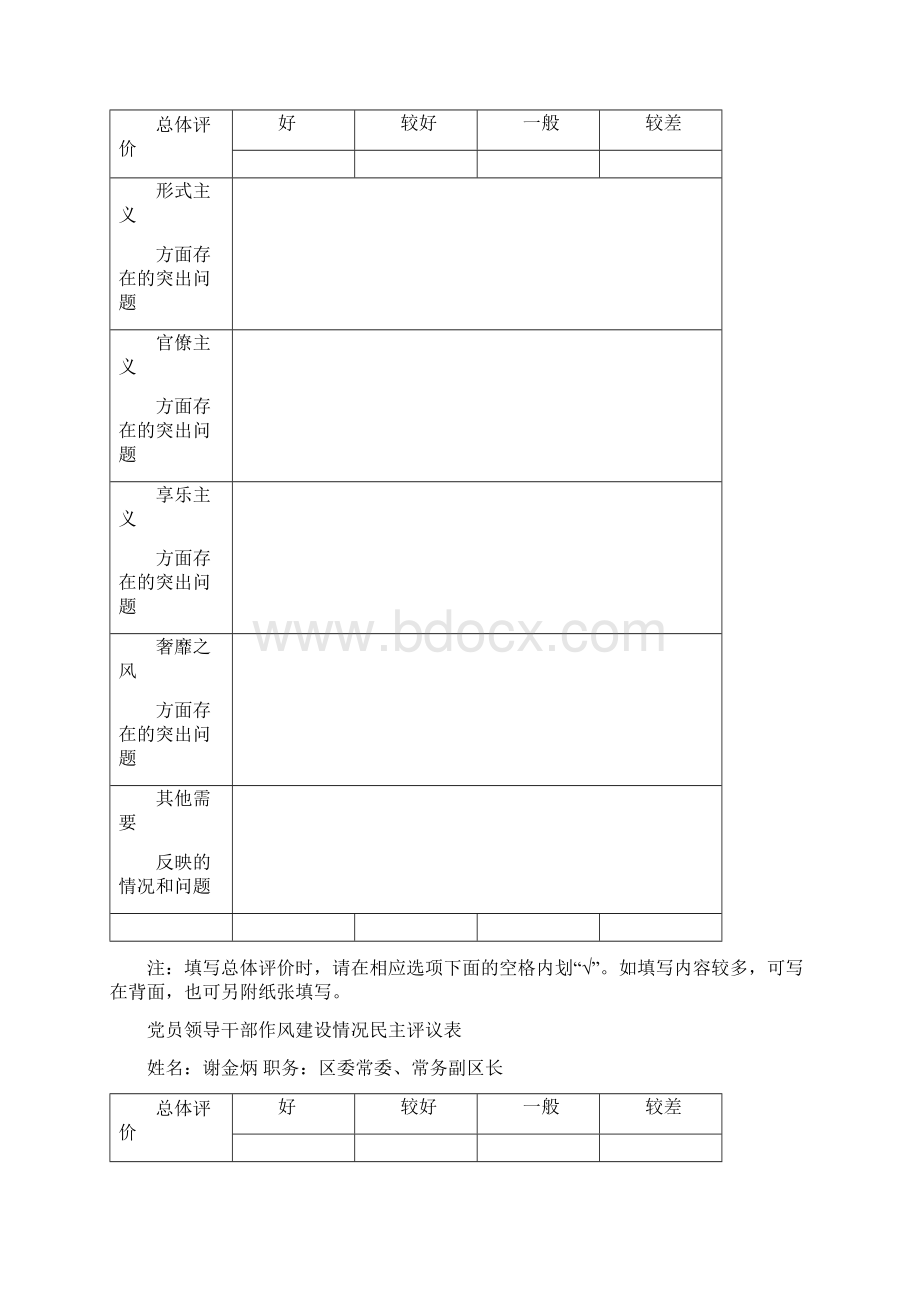 党员领导干部作风建设情况民主评议表.docx_第3页