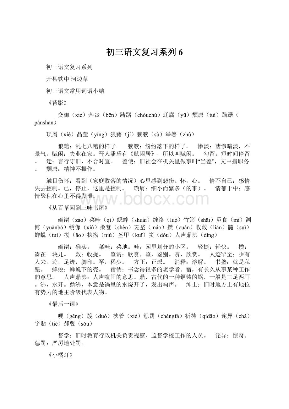 初三语文复习系列 6文档格式.docx