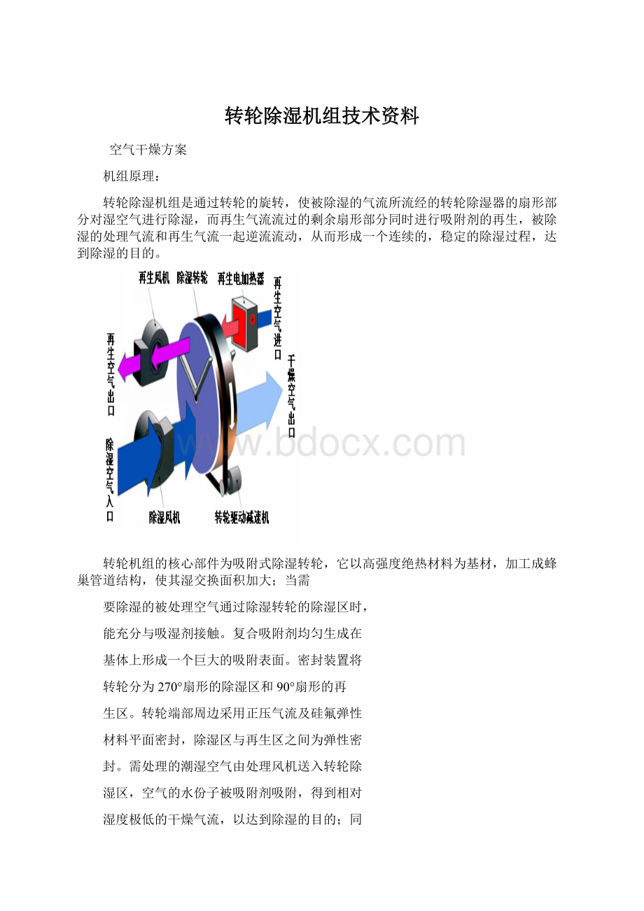 转轮除湿机组技术资料Word格式文档下载.docx