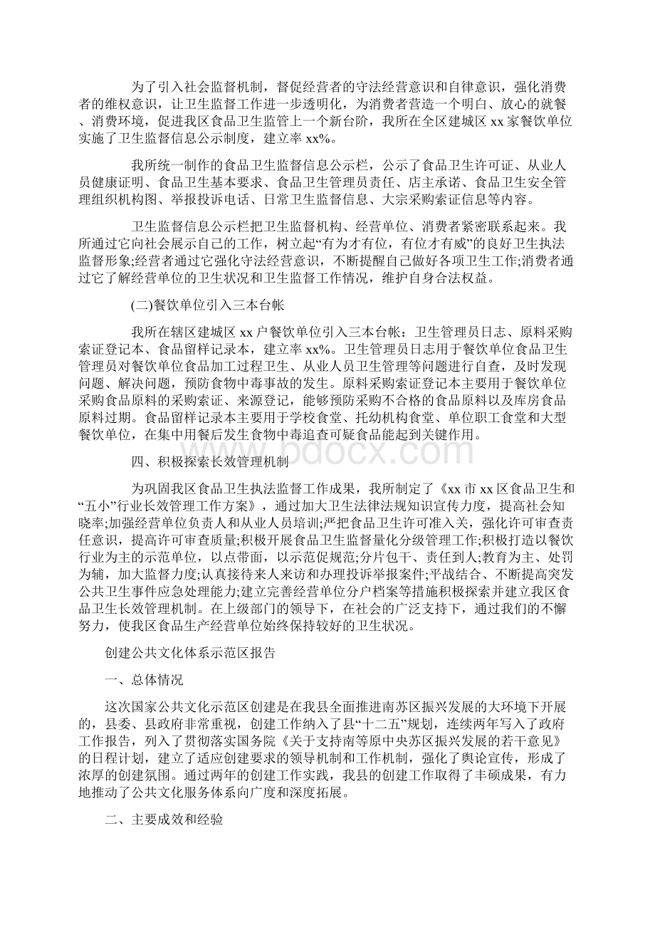 创卫工作自查报告与创建公共文化体系示范区报告汇编.docx_第3页